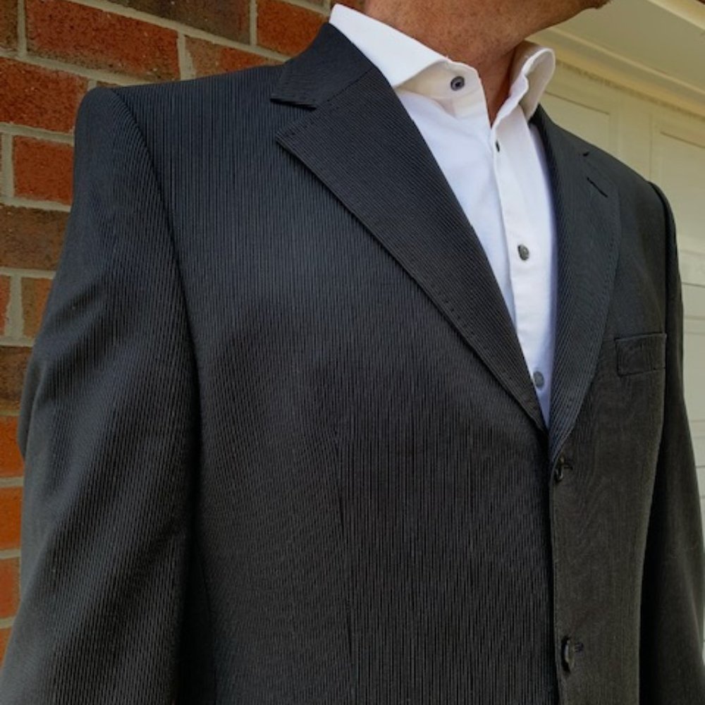 Zara Man Black Striped Suit